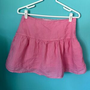 EUC Women’s Vineyard Vines Layered Ruffled Linen Mini Skirt w/side Zip Size 2